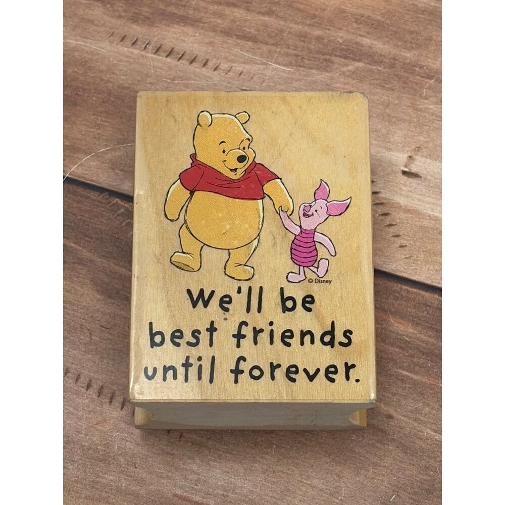 DISNEY ALL NIGHT MEDIA 997-H03 UNTIL FOREVER RUBBER STAMP POOH & PIGLET FRIENDS